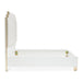 AICO Furniture Palm Gate Queen Upholstered Platform Bed in Cloud White - Bargain Furniture (Detroit, MI)
