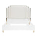 AICO Furniture Palm Gate King Upholstered Platform Bed in Cloud White - Bargain Furniture (Detroit, MI)