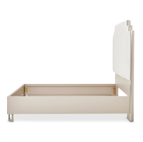 AICO Furniture Palm Gate King Upholstered Platform Bed in Clay - Bargain Furniture (Detroit, MI)
