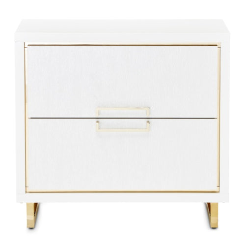 AICO Furniture Palm Gate Nightstand in Cloud White - Bargain Furniture (Detroit, MI)