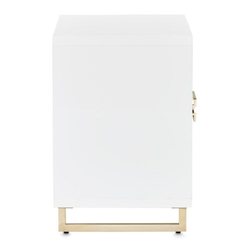 AICO Furniture Palm Gate Nightstand in Cloud White - Bargain Furniture (Detroit, MI)