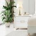 AICO Furniture Palm Gate Nightstand in Cloud White - Bargain Furniture (Detroit, MI)