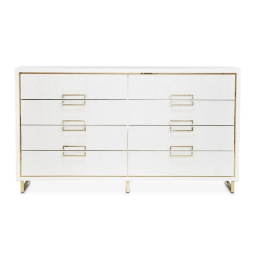 AICO Furniture Palm Gate Dresser in Cloud White - Bargain Furniture (Detroit, MI)