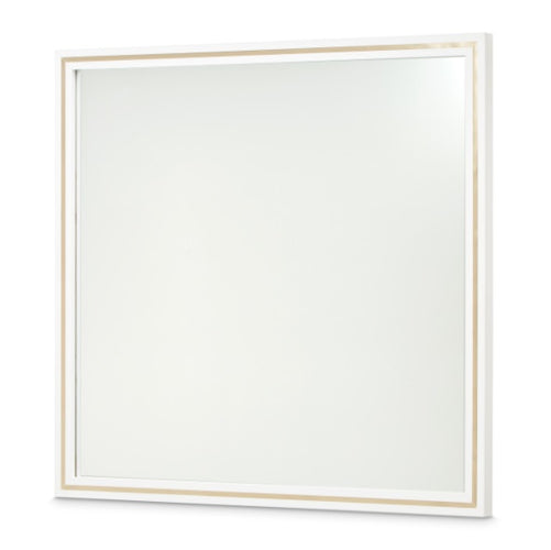 AICO Furniture Palm Gate Wall Mirror in Cloud White - Bargain Furniture (Detroit, MI)