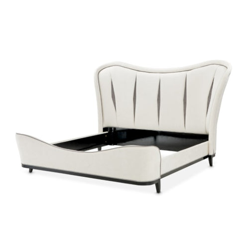 AICO Furniture Tuxedo King Upholstered Bed in Piano Keyboard - Bargain Furniture (Detroit, MI)