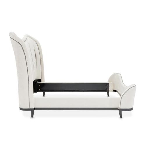 AICO Furniture Tuxedo King Upholstered Bed in Piano Keyboard - Bargain Furniture (Detroit, MI)