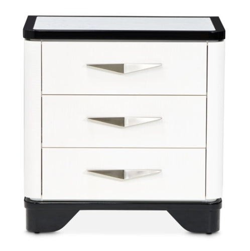AICO Furniture Tuxedo Nightstand in Piano Keyboard - Bargain Furniture (Detroit, MI)