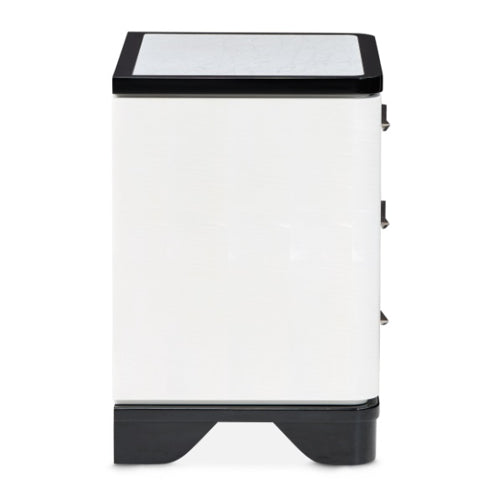 AICO Furniture Tuxedo Nightstand in Piano Keyboard - Bargain Furniture (Detroit, MI)