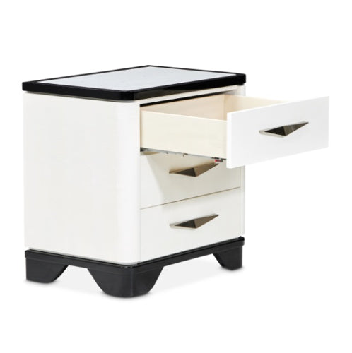 AICO Furniture Tuxedo Nightstand in Piano Keyboard - Bargain Furniture (Detroit, MI)