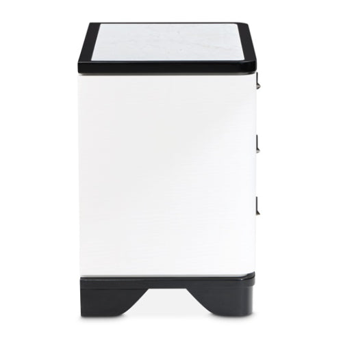 AICO Furniture Tuxedo Large Nightstand in Piano Keyboard - Bargain Furniture (Detroit, MI)