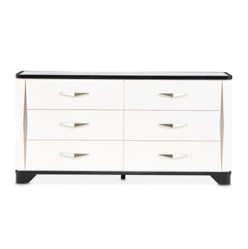 AICO Furniture Tuxedo Dresser in Piano Keyboard - Bargain Furniture (Detroit, MI)