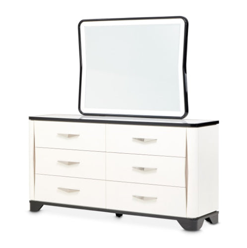 AICO Furniture Tuxedo Dresser Mirror in Piano Keyboard - Bargain Furniture (Detroit, MI)