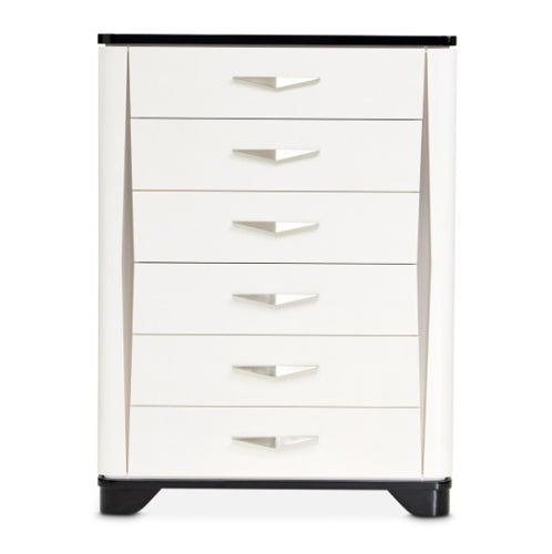 AICO Furniture Tuxedo 6 Drawer Chest in Piano Keyboard - Bargain Furniture (Detroit, MI)