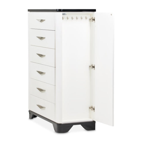 AICO Furniture Tuxedo 6 Drawer Chest in Piano Keyboard - Bargain Furniture (Detroit, MI)