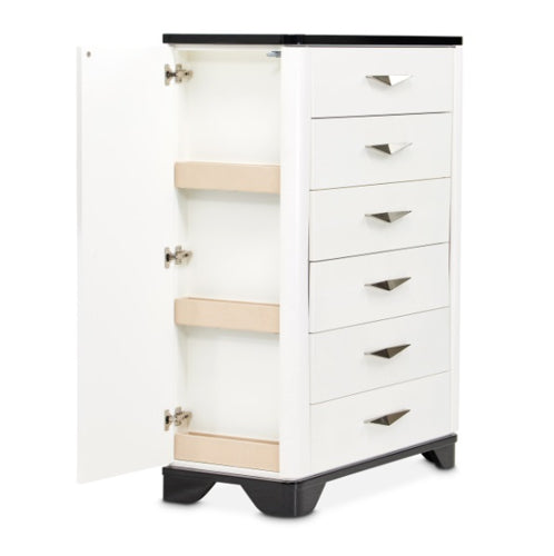 AICO Furniture Tuxedo 6 Drawer Chest in Piano Keyboard - Bargain Furniture (Detroit, MI)