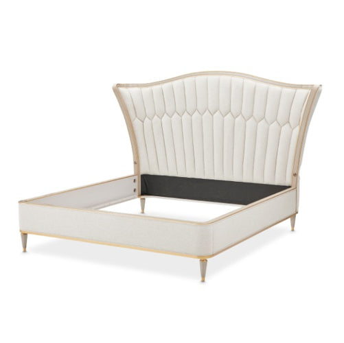 AICO Furniture St.Charles California King Upholstered Bed in Dove Gray - Bargain Furniture (Detroit, MI)