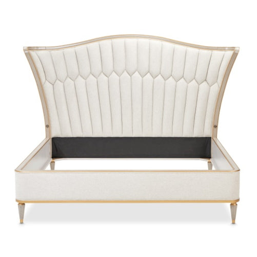 AICO Furniture St.Charles California King Upholstered Bed in Dove Gray - Bargain Furniture (Detroit, MI)