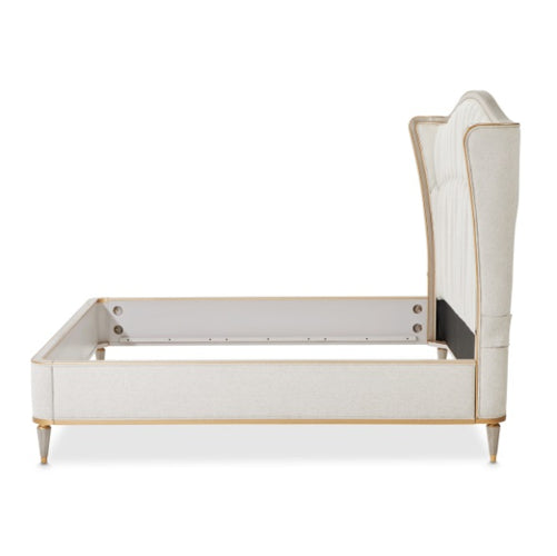 AICO Furniture St.Charles Queen Upholstered Bed in Dove Gray - Bargain Furniture (Detroit, MI)