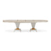 AICO Furniture St. Charles Double Pedestal Dining Table in Dove Gray - Bargain Furniture (Detroit, MI)