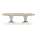 AICO Furniture St. Charles Double Pedestal Dining Table in Dove Gray - Bargain Furniture (Detroit, MI)