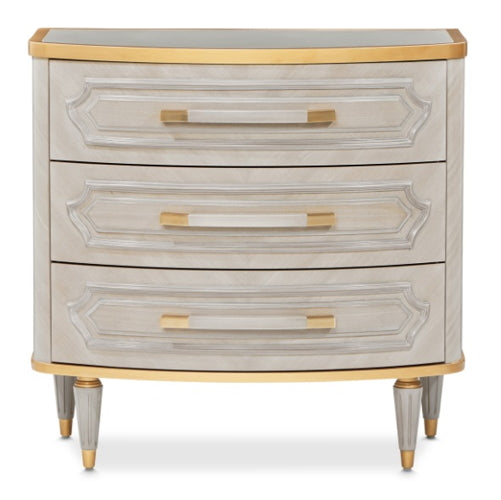 AICO Furniture St.Charles 3 Drawer Nightstand in Dove Gray - Bargain Furniture (Detroit, MI)