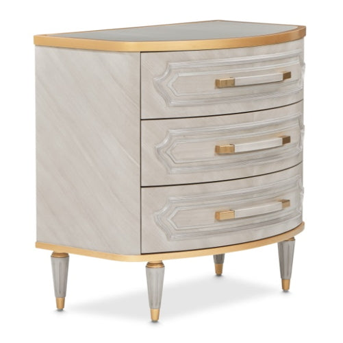 AICO Furniture St.Charles 3 Drawer Nightstand in Dove Gray - Bargain Furniture (Detroit, MI)