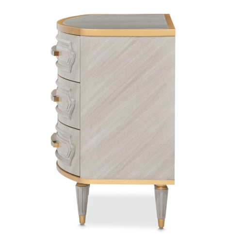 AICO Furniture St.Charles 3 Drawer Nightstand in Dove Gray - Bargain Furniture (Detroit, MI)