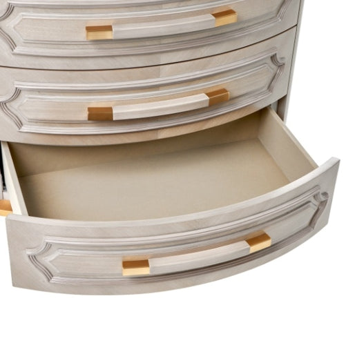 AICO Furniture St.Charles 3 Drawer Nightstand in Dove Gray - Bargain Furniture (Detroit, MI)