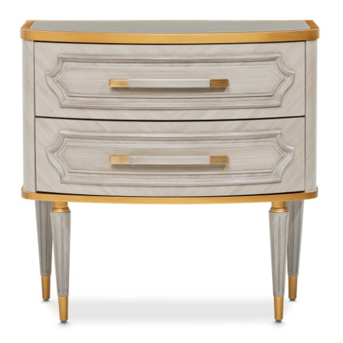 AICO Furniture St.Charles 2 Drawer Nightstand in Dove Gray - Bargain Furniture (Detroit, MI)