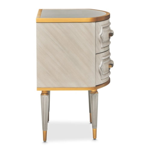 AICO Furniture St.Charles 2 Drawer Nightstand in Dove Gray - Bargain Furniture (Detroit, MI)