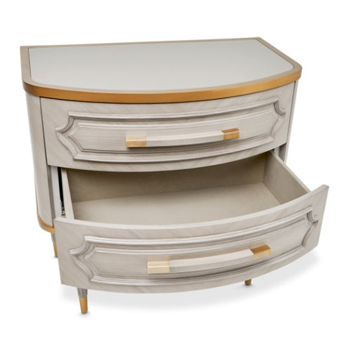 AICO Furniture St.Charles 2 Drawer Nightstand in Dove Gray - Bargain Furniture (Detroit, MI)