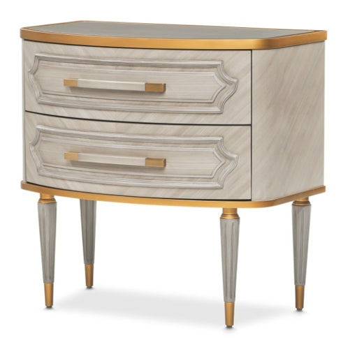 AICO Furniture St.Charles 2 Drawer Nightstand in Dove Gray - Bargain Furniture (Detroit, MI)