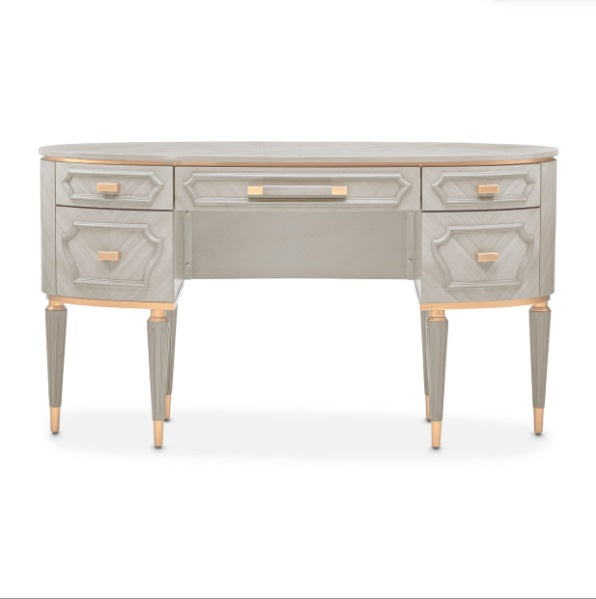 AICO Furniture St.Charles Vanity Desk in Dove Gray - Bargain Furniture (Detroit, MI)