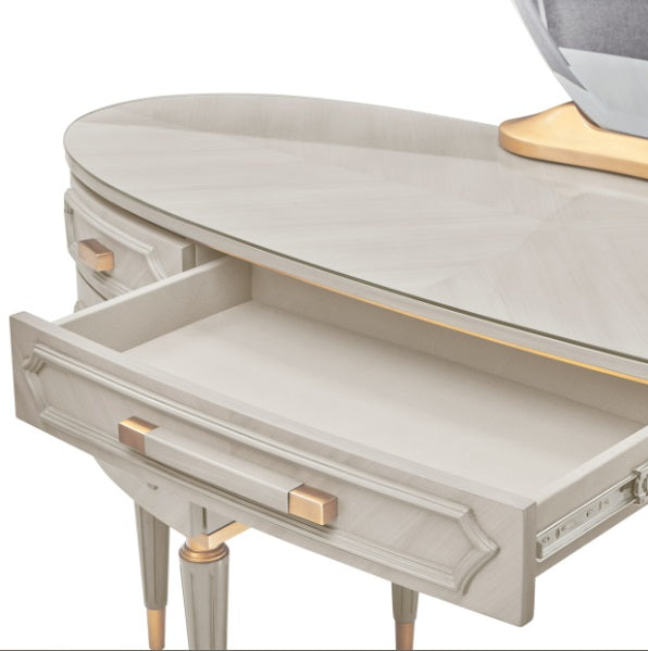 AICO Furniture St.Charles Vanity Desk in Dove Gray - Bargain Furniture (Detroit, MI)