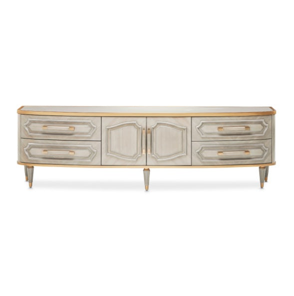 AICO Furniture St.Charles Media Cabinet in Dove Gray - Bargain Furniture (Detroit, MI)