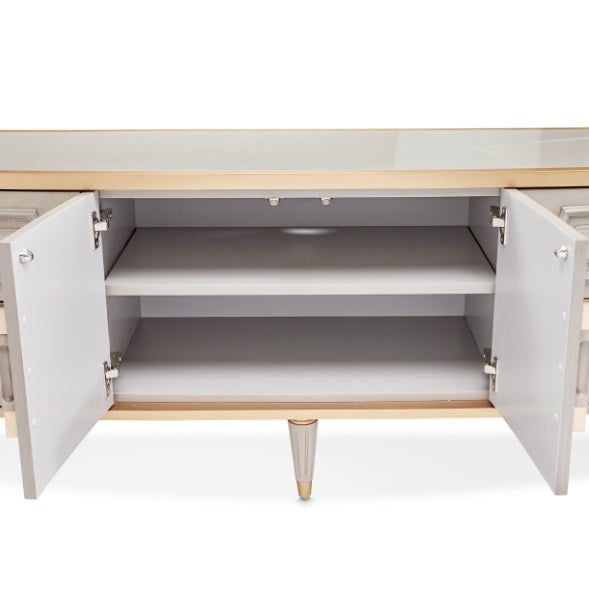 AICO Furniture St.Charles Media Cabinet in Dove Gray - Bargain Furniture (Detroit, MI)