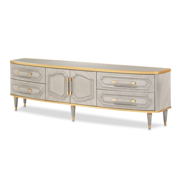 AICO Furniture St.Charles Media Cabinet in Dove Gray - Bargain Furniture (Detroit, MI)