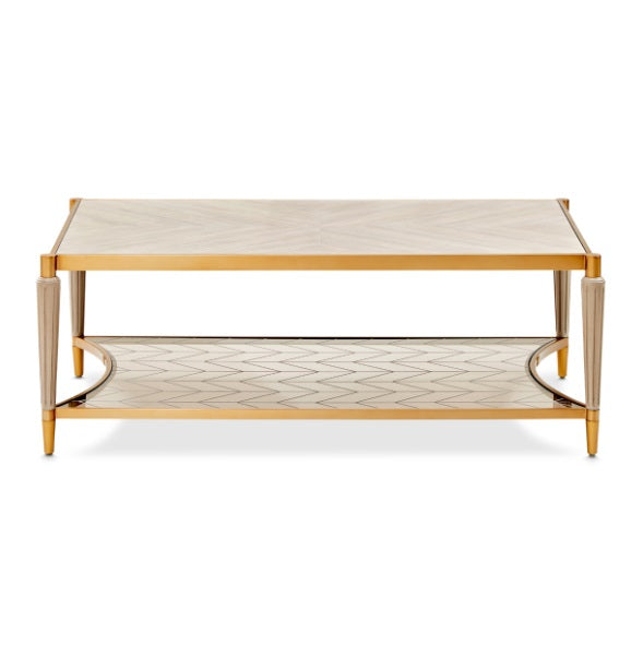 AICO Furniture St.Charles Rectangular Cocktail Table in Dove Gray - Bargain Furniture (Detroit, MI)
