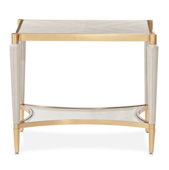 AICO Furniture St.Charles End Table in Dove Gray - Bargain Furniture (Detroit, MI)