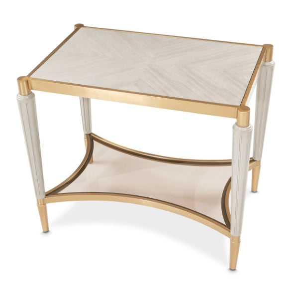 AICO Furniture St.Charles End Table in Dove Gray - Bargain Furniture (Detroit, MI)