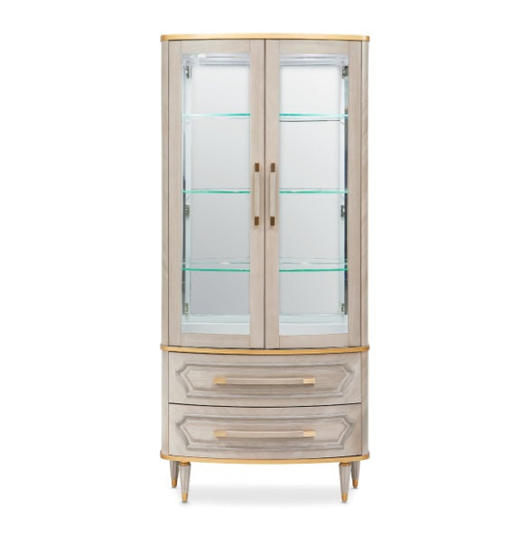 AICO Furniture St. Charles Display Cabinet in Dove Gray - Bargain Furniture (Detroit, MI)