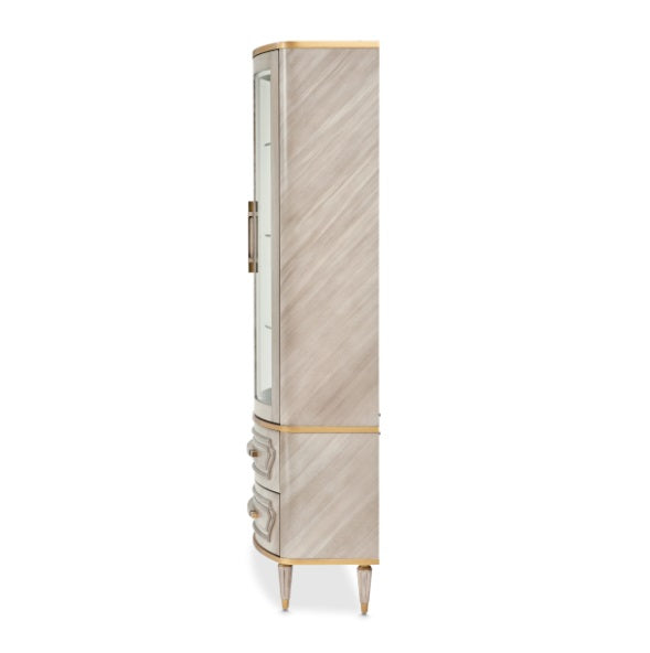 AICO Furniture St. Charles Display Cabinet in Dove Gray - Bargain Furniture (Detroit, MI)