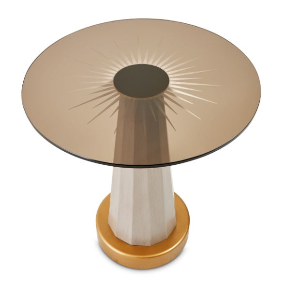 AICO Furniture St.Charles Chairside Table in Dove Gray - Bargain Furniture (Detroit, MI)