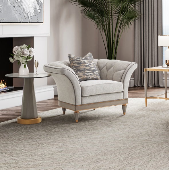 AICO Furniture St.Charles Matching Chair in Dove Gray - Bargain Furniture (Detroit, MI)