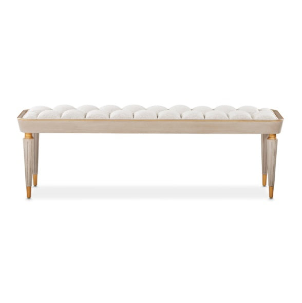 AICO Furniture St.Charles Accent Bench in Dove Gray - Bargain Furniture (Detroit, MI)