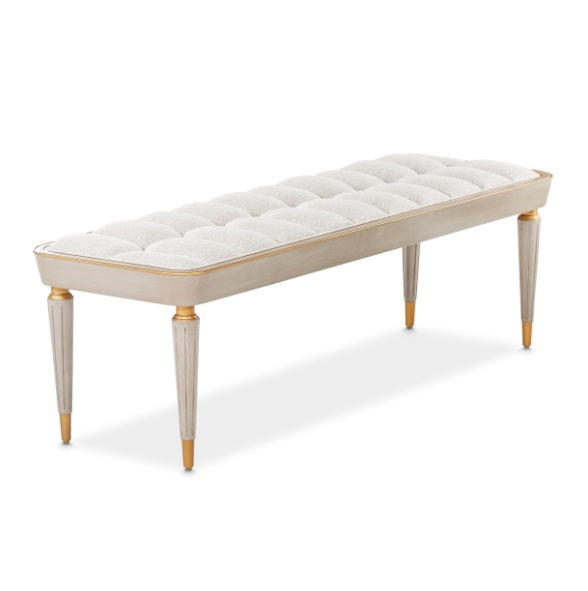 AICO Furniture St.Charles Accent Bench in Dove Gray - Bargain Furniture (Detroit, MI)