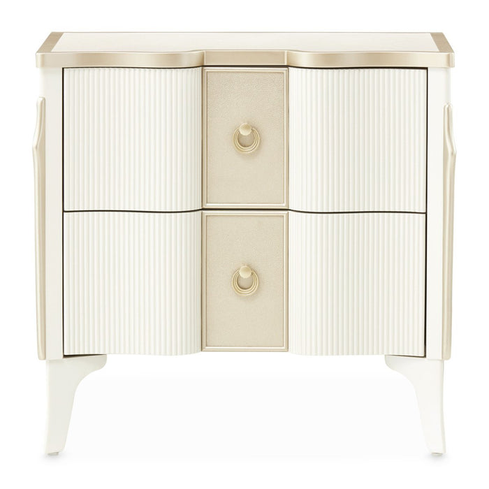 AICO Furniture La Marisia Nightstand in Creamy Pearl - Bargain Furniture (Detroit, MI)