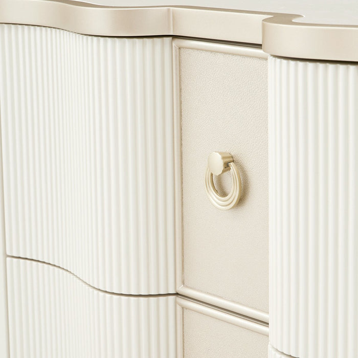 AICO Furniture La Marisia Nightstand in Creamy Pearl - Bargain Furniture (Detroit, MI)