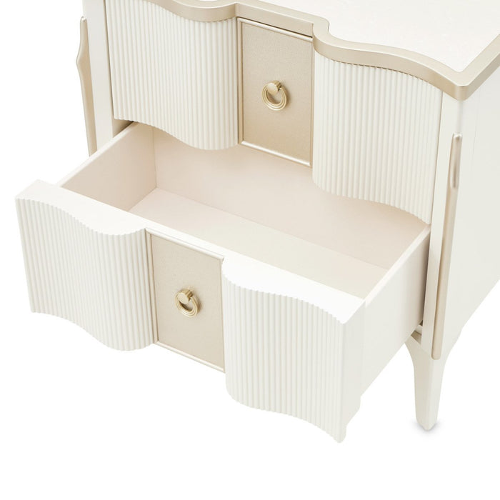 AICO Furniture La Marisia Nightstand in Creamy Pearl - Bargain Furniture (Detroit, MI)