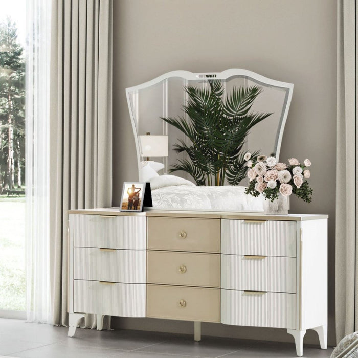 AICO Furniture La Marisia Dresser in Creamy Pearl - Bargain Furniture (Detroit, MI)
